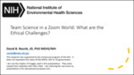 Team Science in a Zoom World: What are the Ethical Challenges? by David B. Resnik